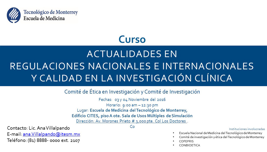 Curso: Evaluación de Estudios Clínicos y Protocolos de Investigación.